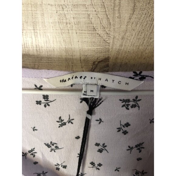 The Nines by Hatch Purple Lilac Floral Crepe Maternity Blouse Shirt Size Medium - Picture 4 of 5